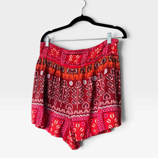Anthropologie Shorts, Wide-Leg, Ruched, Pull-On, Elastic Waist, Size L