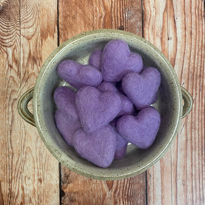 Felt Hearts Loose Lavender