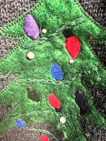 Vintage Ugly Christmas Sweater Cardigan, size large