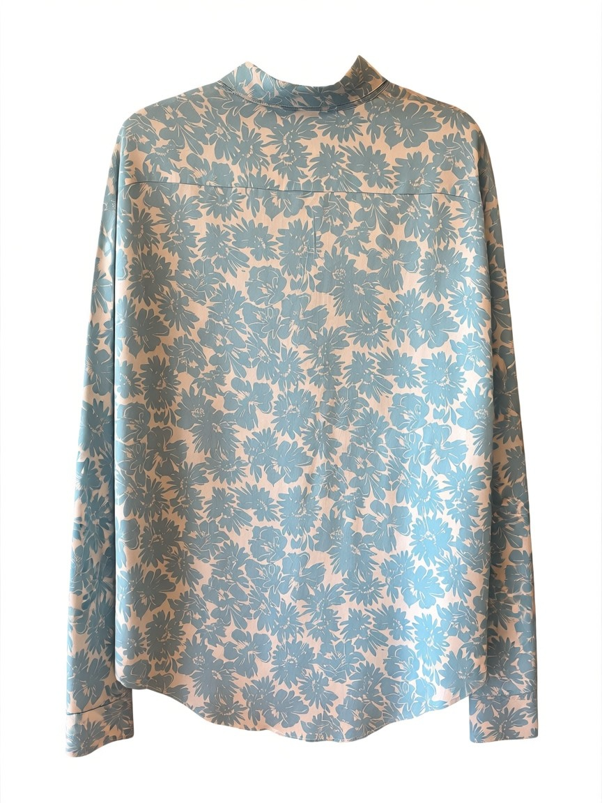 NWT Sandro Paris Blue Floral Men’s Button Up Shirt, size L