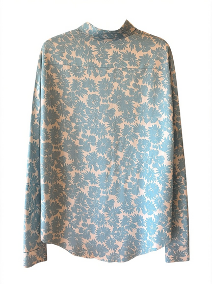 NWT Sandro Paris Blue Floral Men’s Button Up Shirt, size L