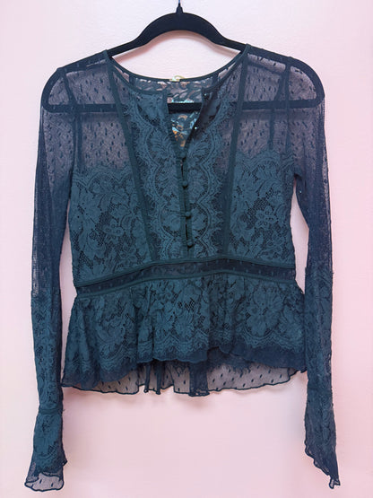 Free People Sheer Lace Top size XS