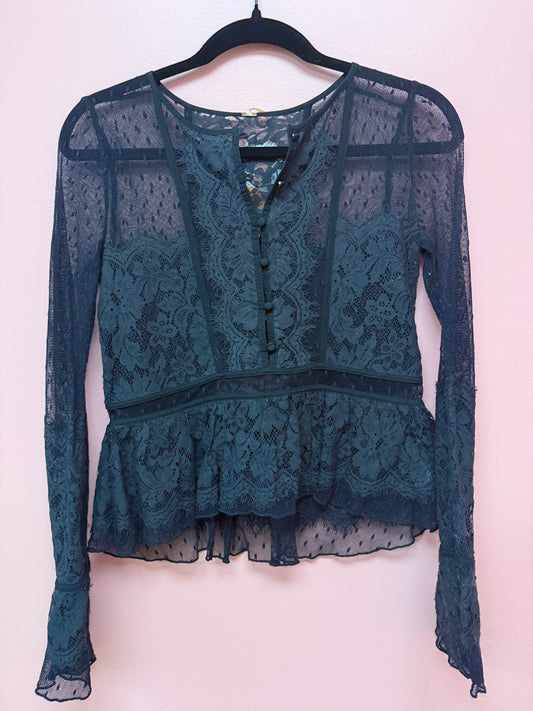 Free People Sheer Lace Top size XS