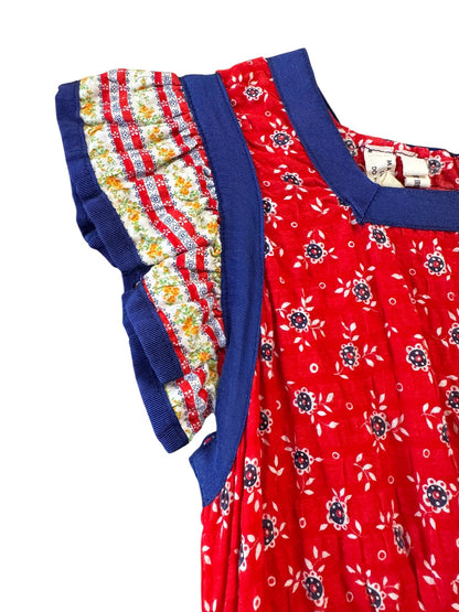 Vintage Prairie Apron Dress With Floral Print, size s