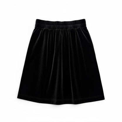Loft Black Velvet Pull-On Skirt, Size XL