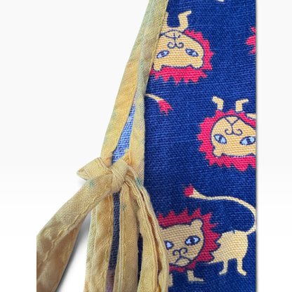 Vintage 70s Kid’s Lion Print Art Smock, Apron, 100% Cotton, Size Small