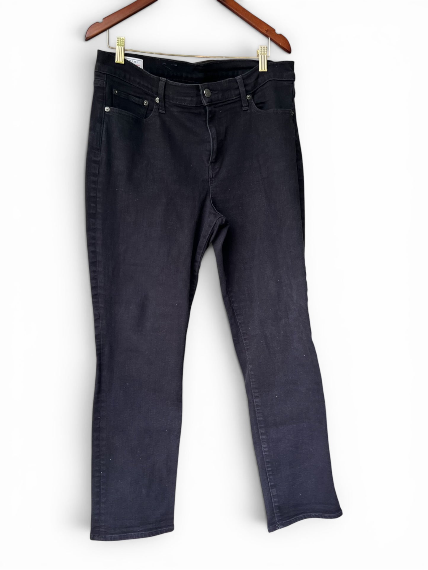 Gap Classic Straight Mid Rise Black Jeans, Size 16 / 33