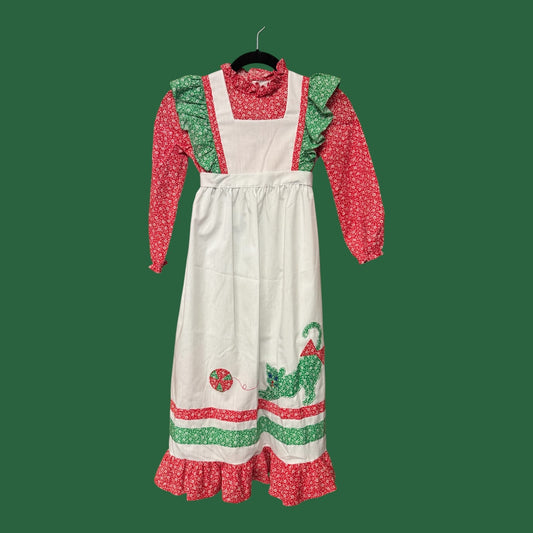 Vintage 70s Girls Cat Dress size 6x