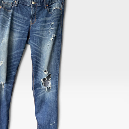 Gap “Real Straight” Distressed Jeans, Raw Edge, Size 32s