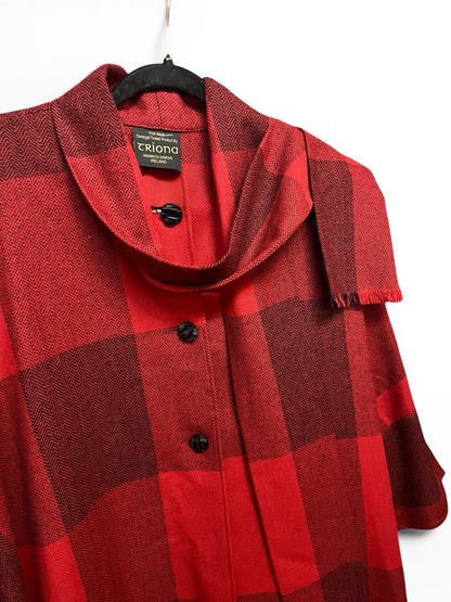 Irish Made Wool Jacket/Cardigan, Triona Donegal Tweed, One Size