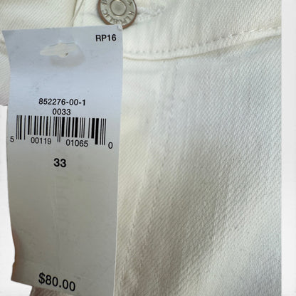 NWT Banana Republic Vintage Stretch Cropped Bootcut White Jeans, Size 16 (33)