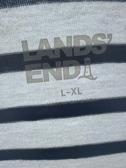 Lands End Black and White Striped EUC, Size L/XL