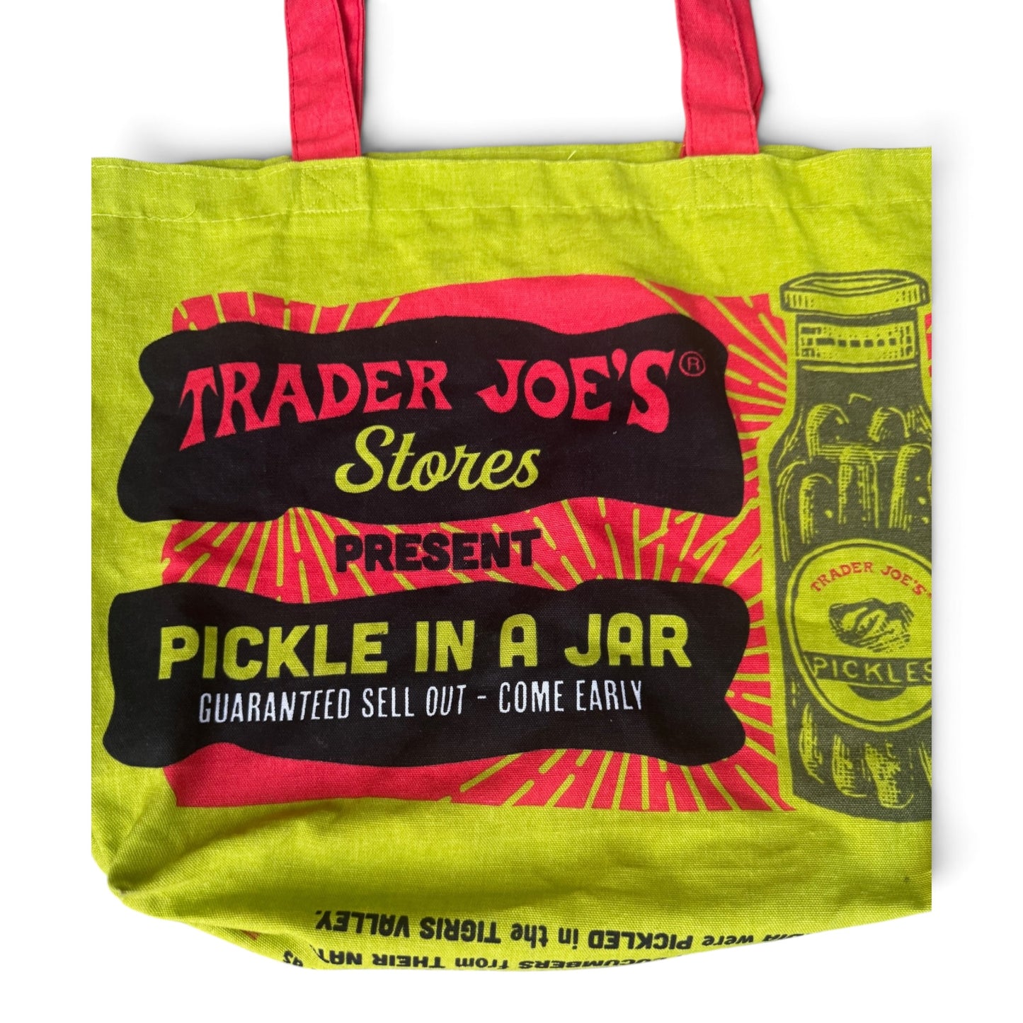Trader Joe’s Pickle In A Jar Canvas Tote Bag | Shopping Bag