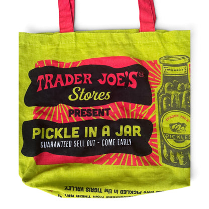 Trader Joe’s Pickle In A Jar Canvas Tote Bag | Shopping Bag