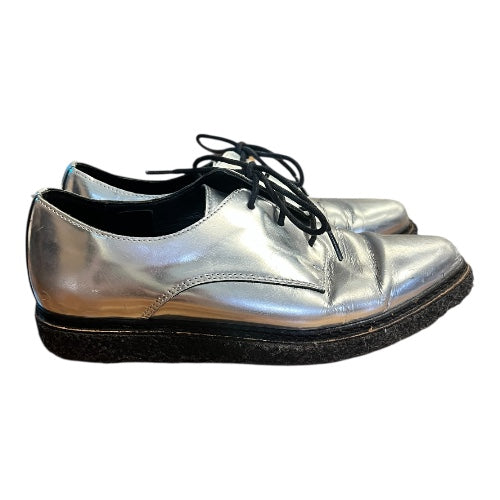 Ceremony Brand Silver Lace-Up Shoes, size 6.5