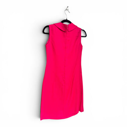 True Vintage 60s Mod Fuchsia Pink Shift Dress Cowl Neck ILGWU Union Made, Size XS