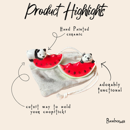 2x Watermelon Panda Chopstick Rest | Summer Bestseller | So Cute!!