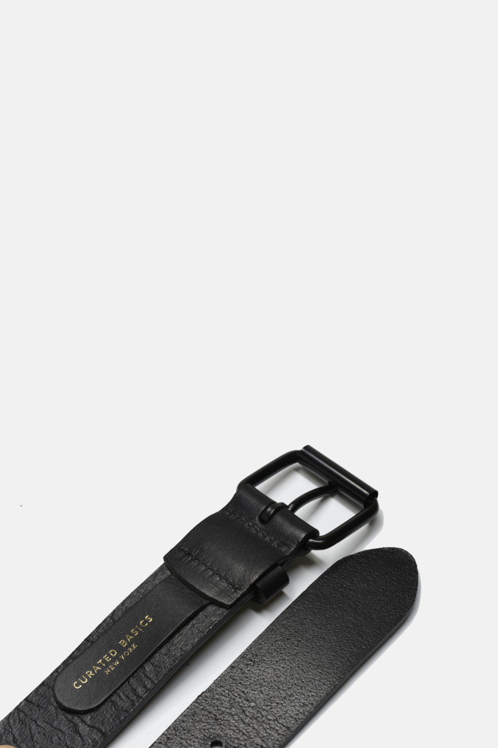 Genuine Black Leather Belt With Black Buckle, Men’s, 3 Sizes Available