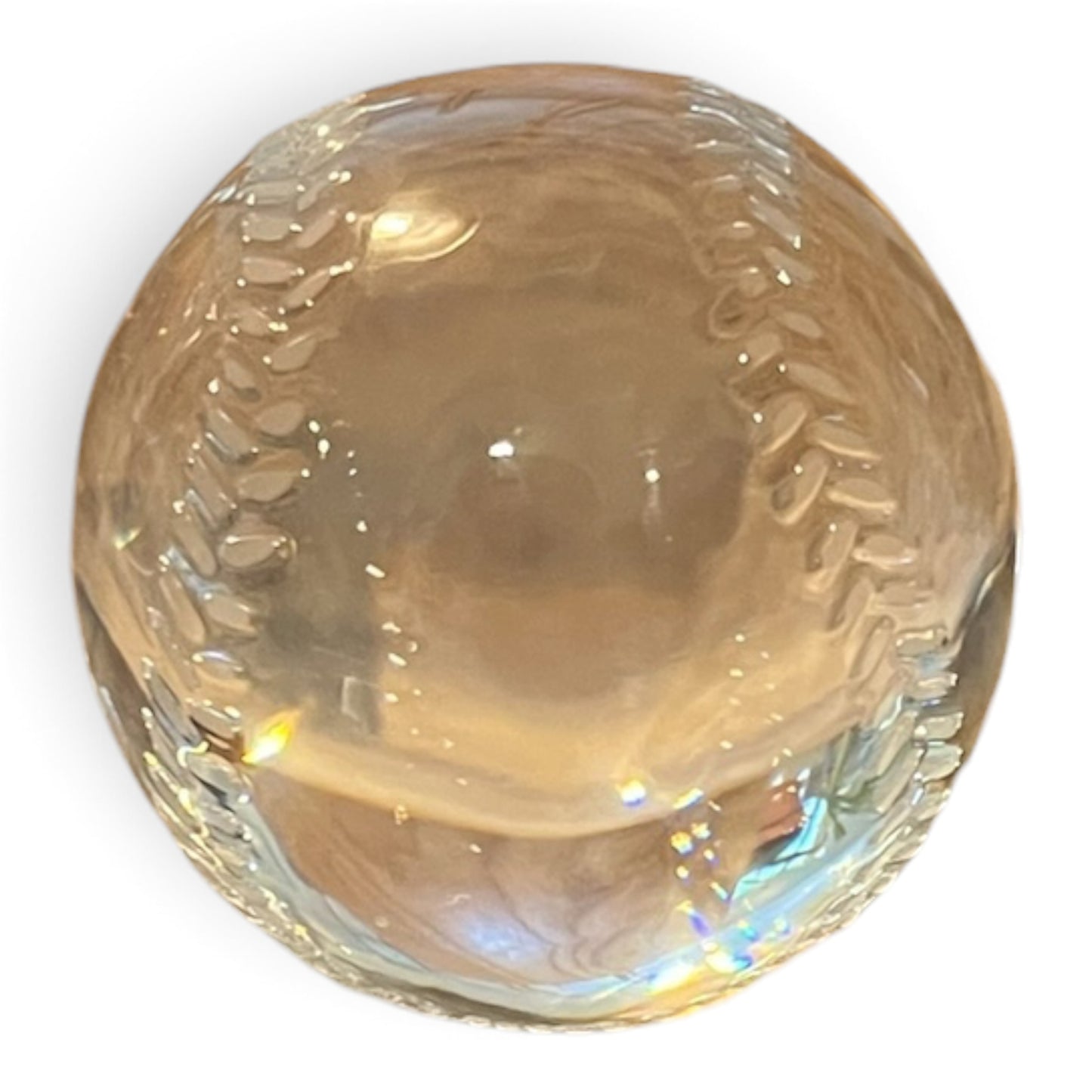 Tiffany & Co Crystal Baseball Paperweight or Desk Decoration