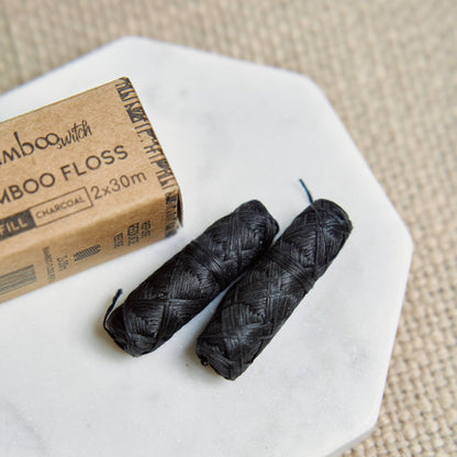 Charcoal Bamboo Floss Refill 2 Pack | Sustainable | Zero Waste