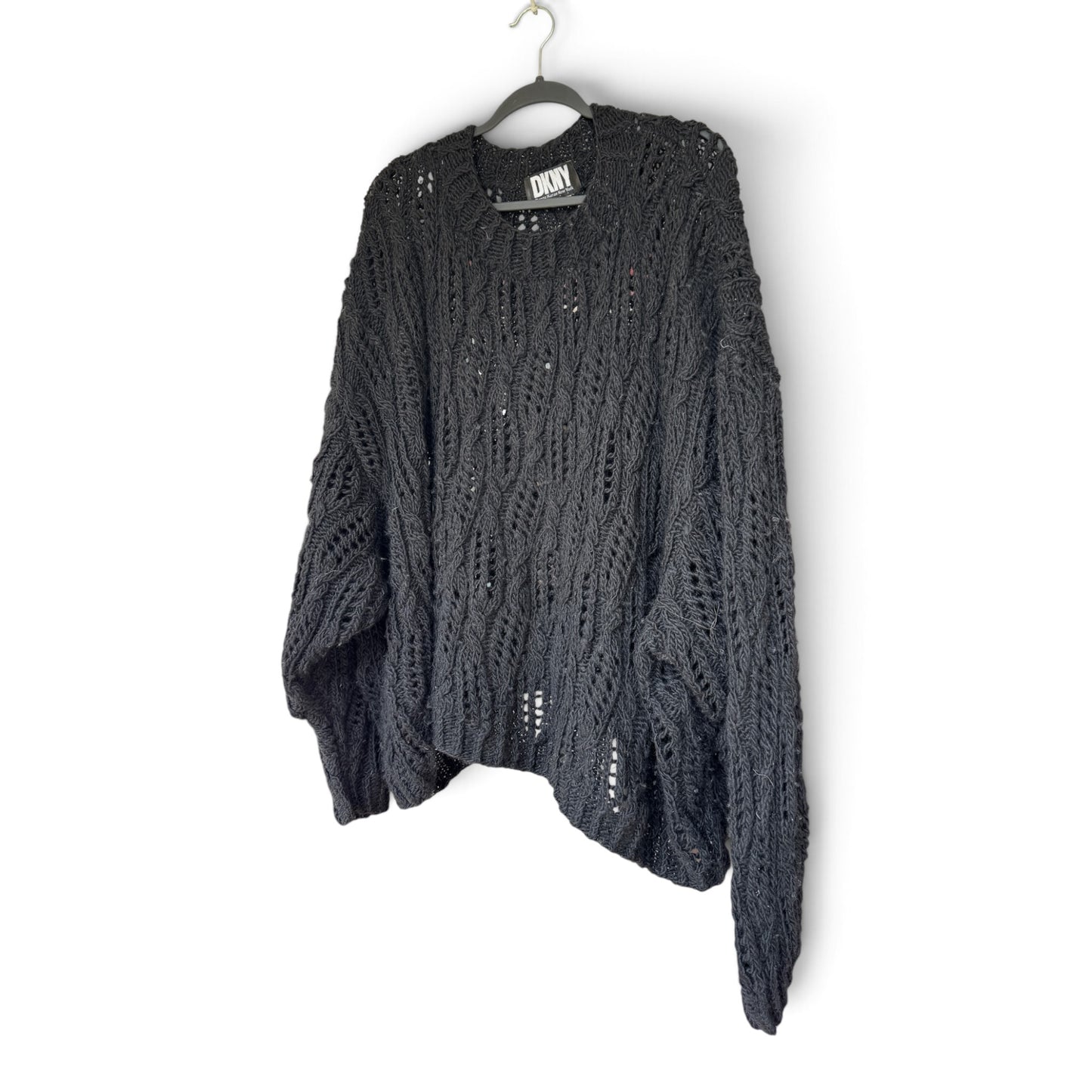 DKNY | Donna Karan New York | Black Relaxed Fit Chunky Knit Sweater, Size XXL