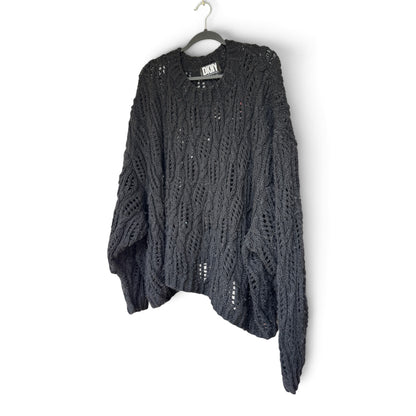 DKNY | Donna Karan New York | Black Relaxed Fit Chunky Knit Sweater, Size XXL