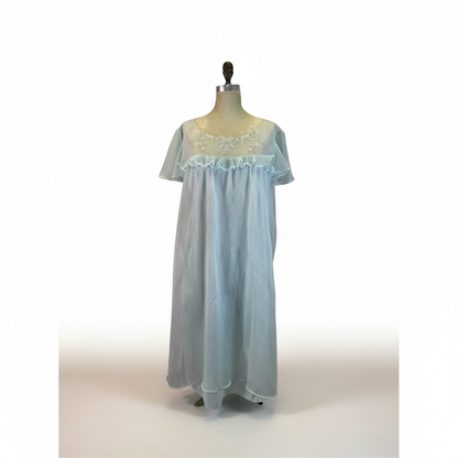 Pale Blue Knee-Length Vintage Nightgown 60’s, m/l