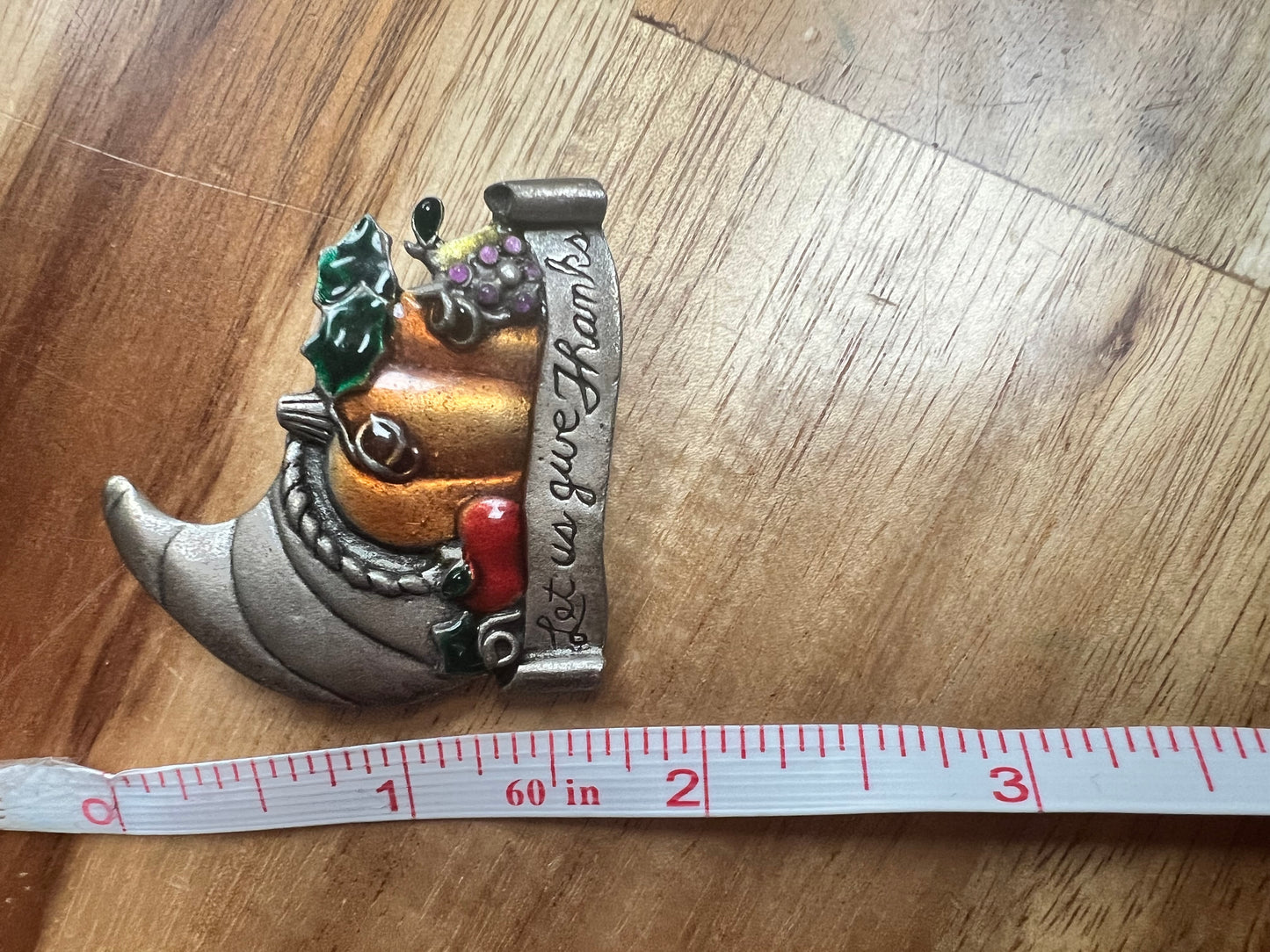 Vintage Enamel Thanksgiving Brooch