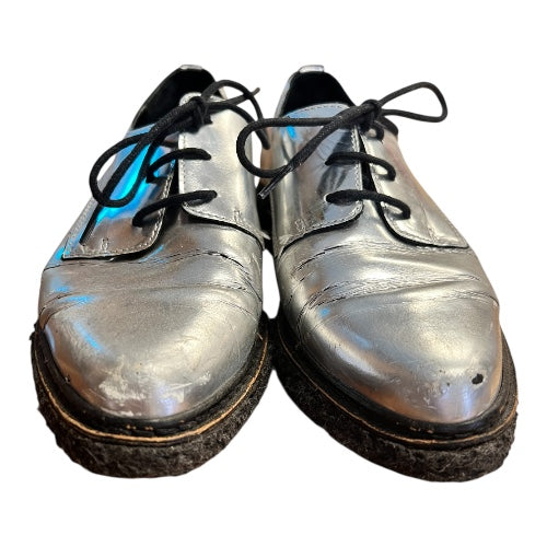 Ceremony Brand Silver Lace-Up Shoes, size 6.5