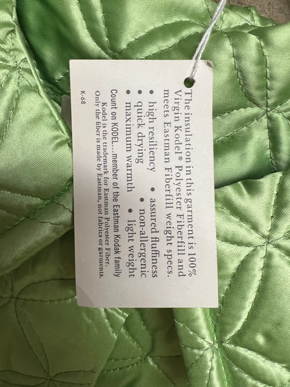 NWT 1950s Green Quilted Housecoat, size large