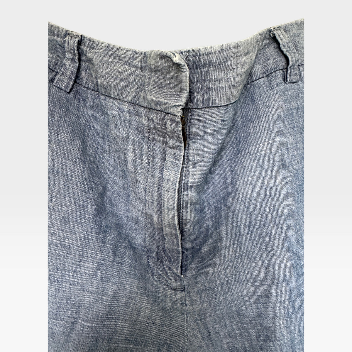 Lands’ End 100% Cotton, Mid-Rise Straight Leg Blue Women’s Pants, Sz 10