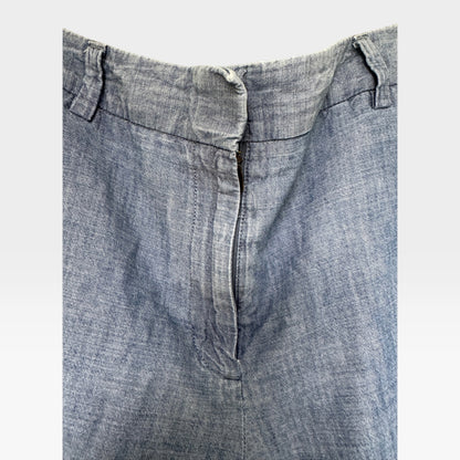 Lands’ End 100% Cotton, Mid-Rise Straight Leg Blue Women’s Pants, Sz 10