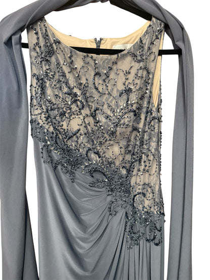 Montage by Mon Cheri Silver/Grey Long Gown, size 8