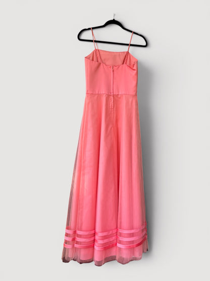 Vintage 90s Y2K Formal Peach / Pink Ankle-Length Dress, Size XS