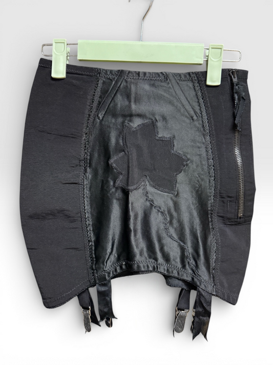 Vintage Black Girdle with Garter Straps, Renette Foundations