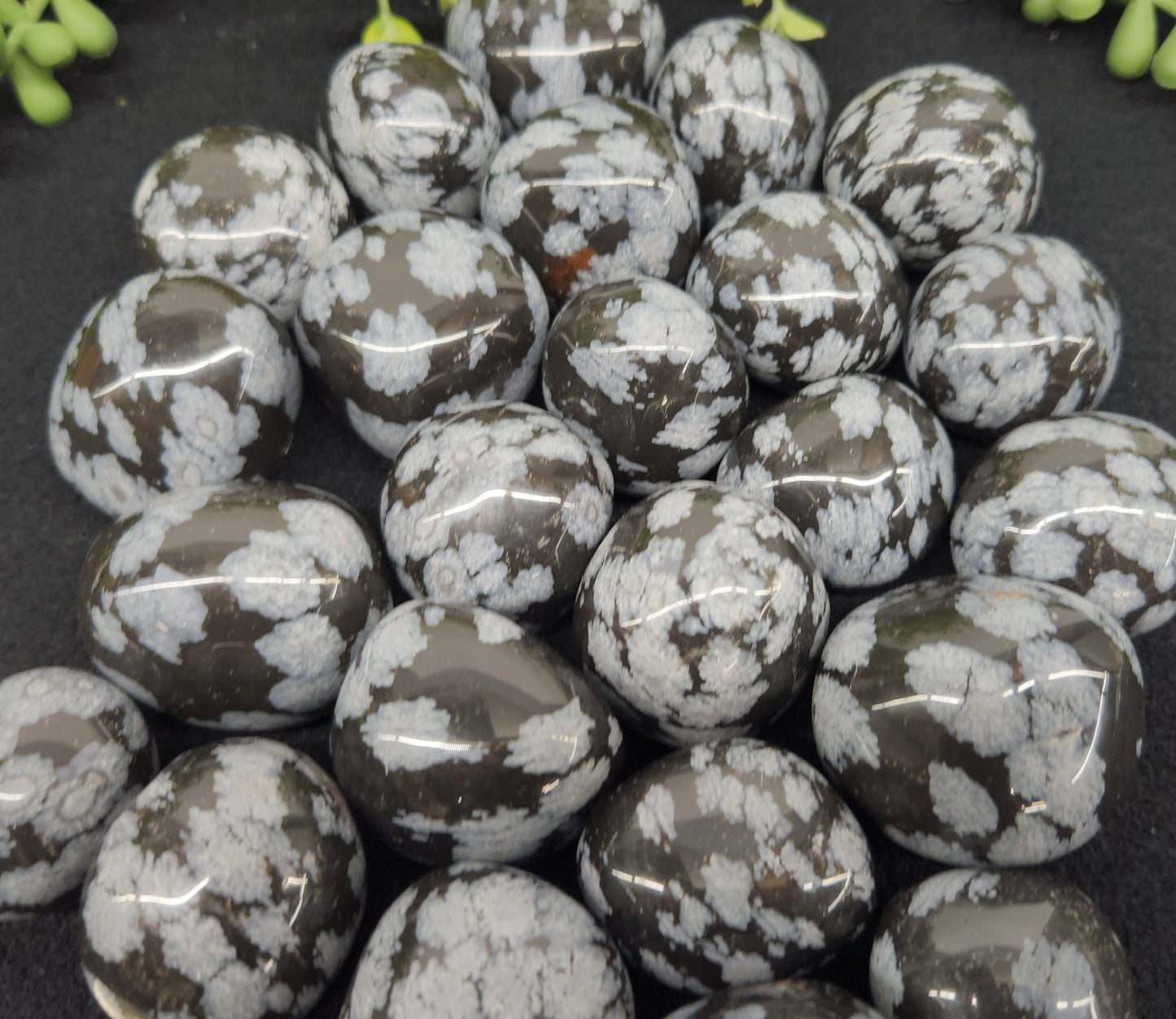Snowflake Obsidian Tumbled Stone for Persistence in Difficult Times (+ Dirty Witch pouch!)