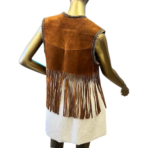 Vintage Suede Fringe Vest