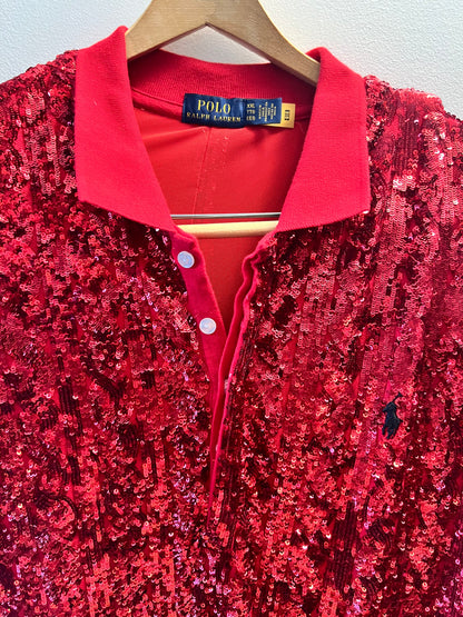 Ralph Lauren Polo Red Sequined Long Dress - size XXL