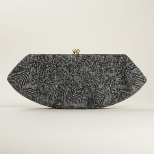 Vintage Beaded Butterfly Evening Bag Clutch