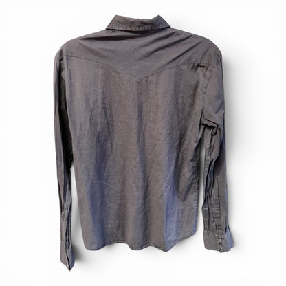 Sun Valley Western Vintage Grey Pearl Snap Shirt, size s