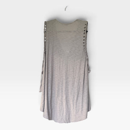 Bundle of Two Whisper-Weight Semi-Translucent Gray Tops, T&B, Michelle, Size M/L