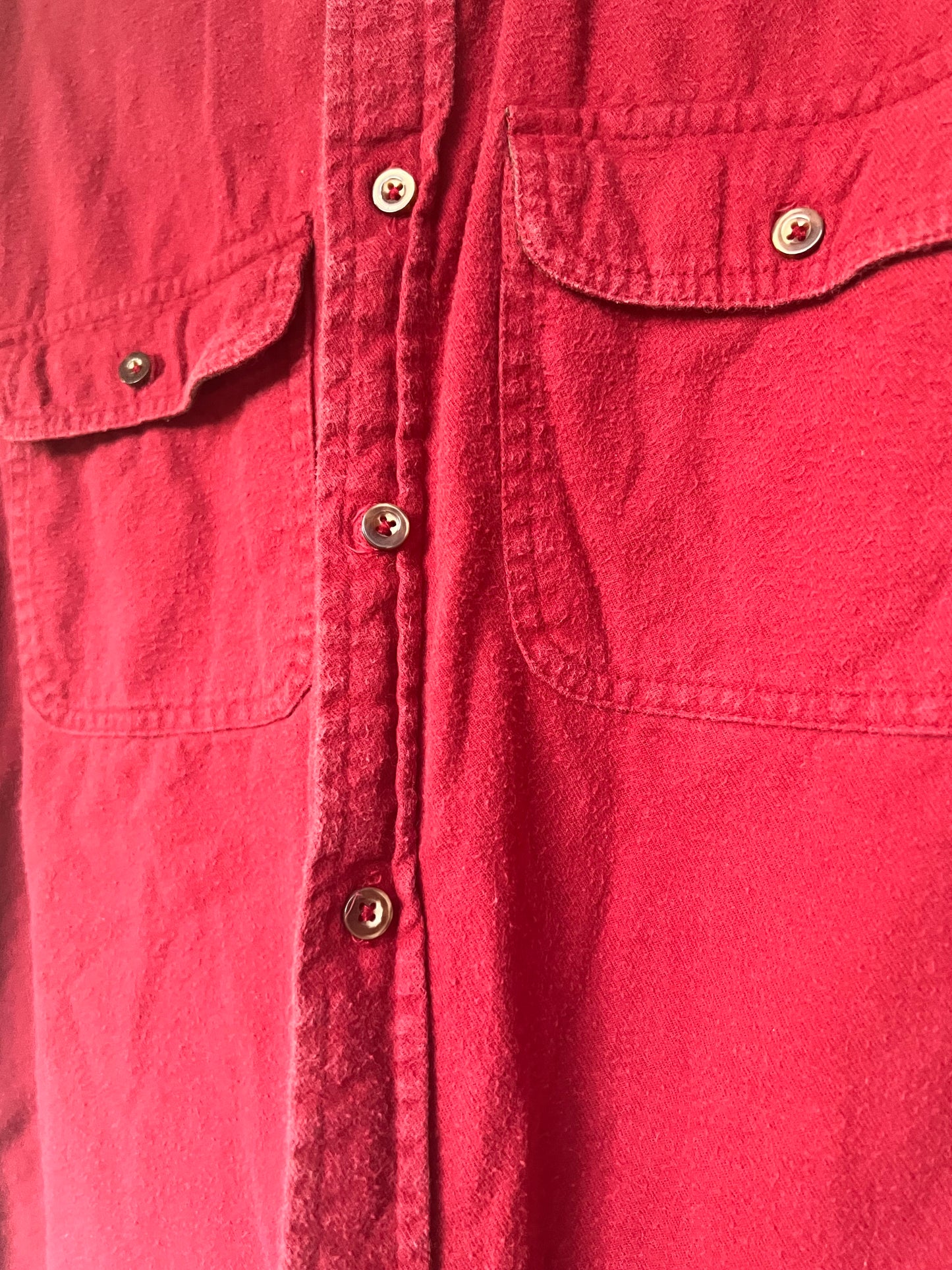Vintage 90s Faded Glory 100% Cotton Men’s Work Shirt, Red, Size S