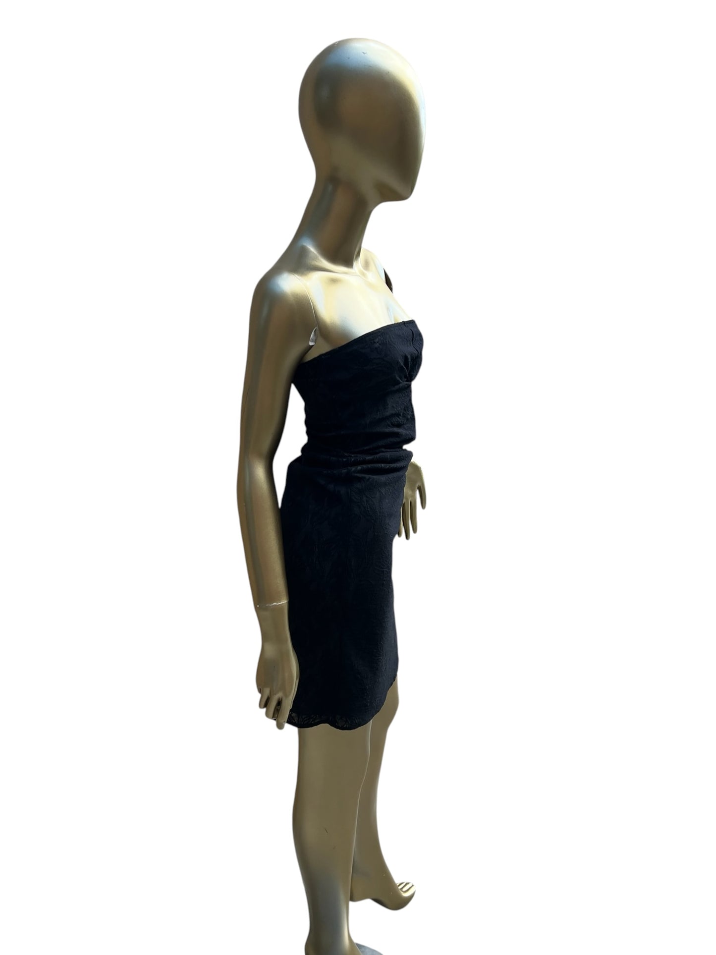 Vivienne Tam Vintage Black Lace Strapless Tube Dress, size 0