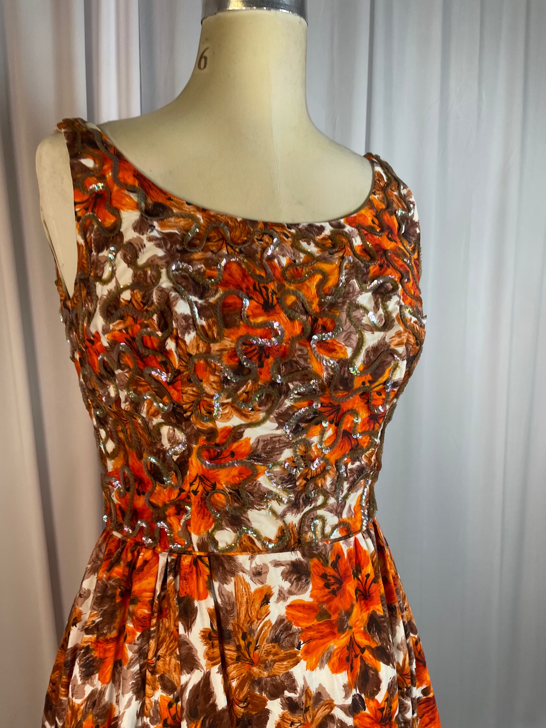 Vintage 1950s Floral Cocktail Dress, size xs – Dirty Work Vintage