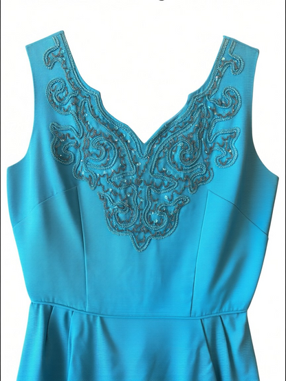 Vintage 1950’s Blue Sleeveless Cocktail Dress, size m