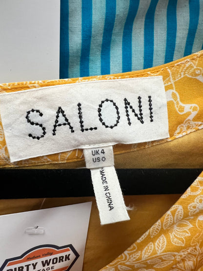 Saloni Yellow Floral Mini Dress, size 0