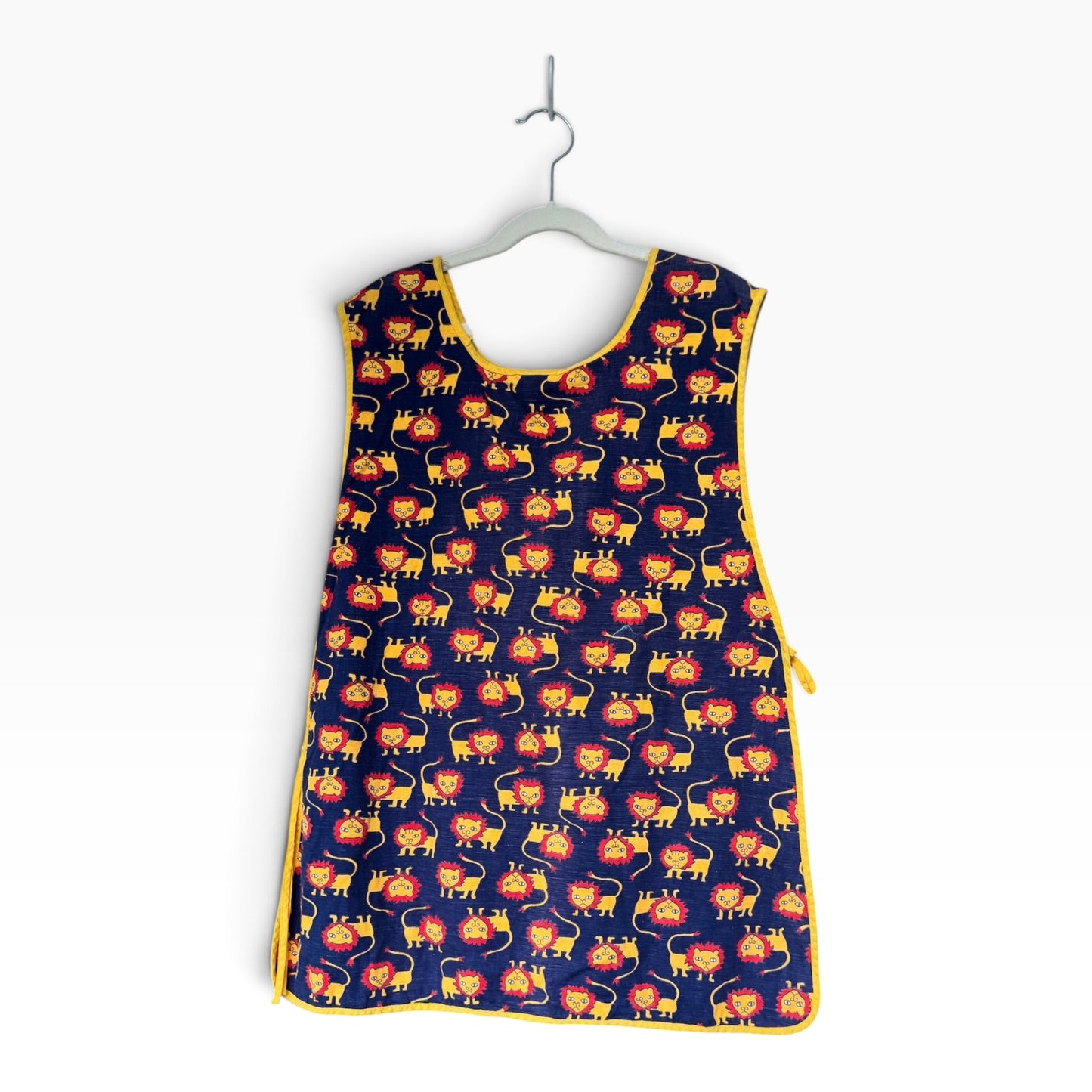 Vintage 70s Kid’s Lion Print Art Smock, Apron, 100% Cotton, Size Small