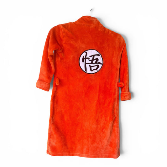 Dragon Ball Z Orange Fuzzy Children’s Bathrobe, Kids Size XS/S