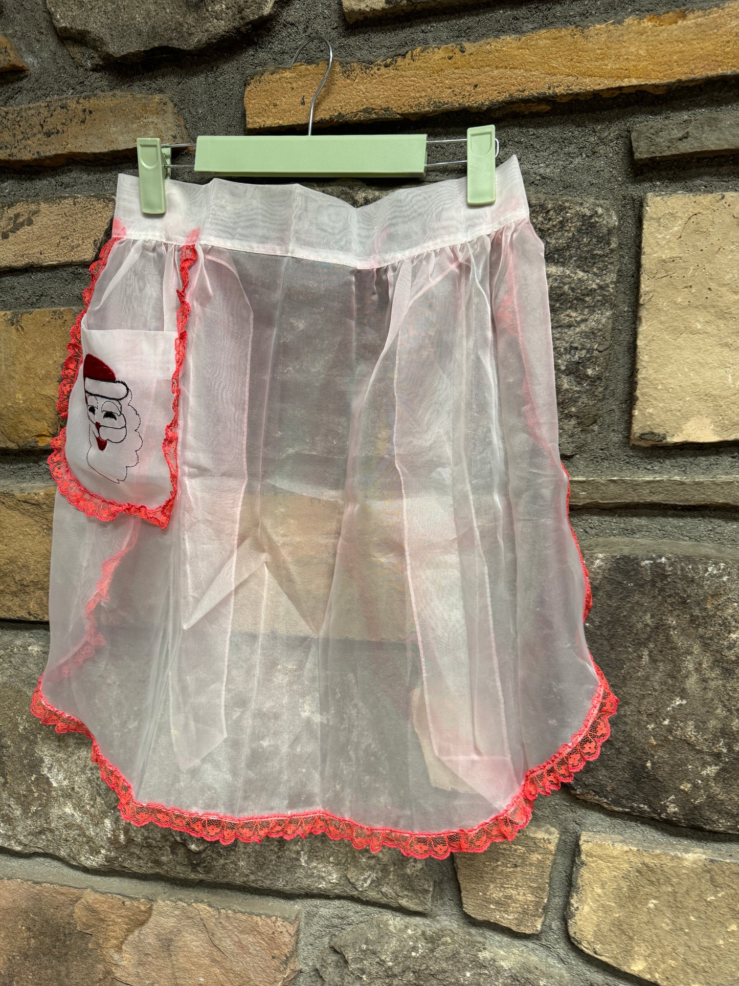 Vintage Pink Santa Christmas Apron