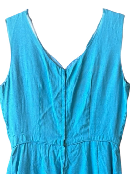 Vintage 1950’s Blue Sleeveless Cocktail Dress, size m